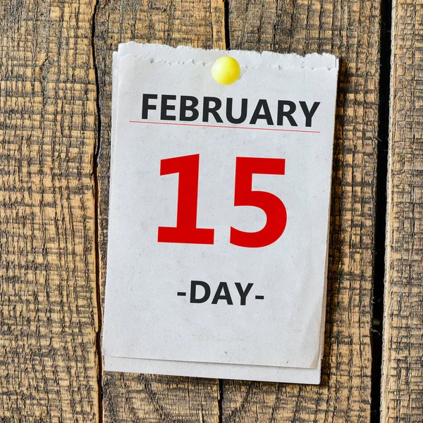 Kalendarz z dnia 15 lutego — Zdjęcie stockowe