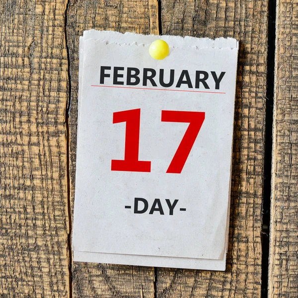 Calendar with February 17th day — Stock Photo, Image