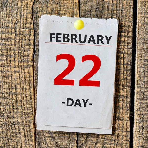 Kalender met februari 22 dag — Stockfoto