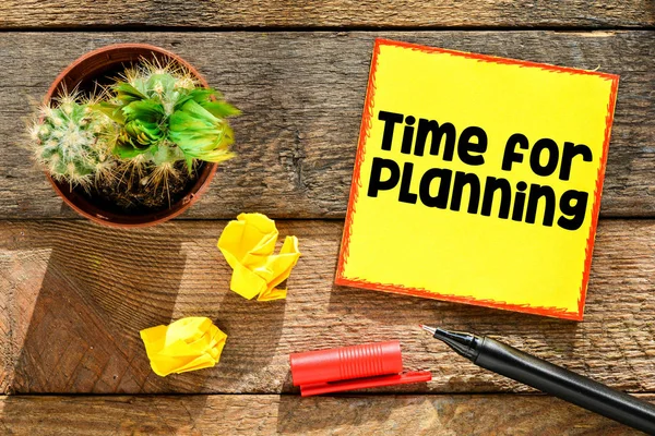 Etiqueta com tempo de inscrição para planejamento — Fotografia de Stock
