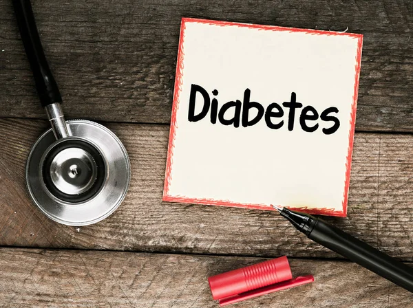 Sticker met inscriptie Diabetes — Stockfoto