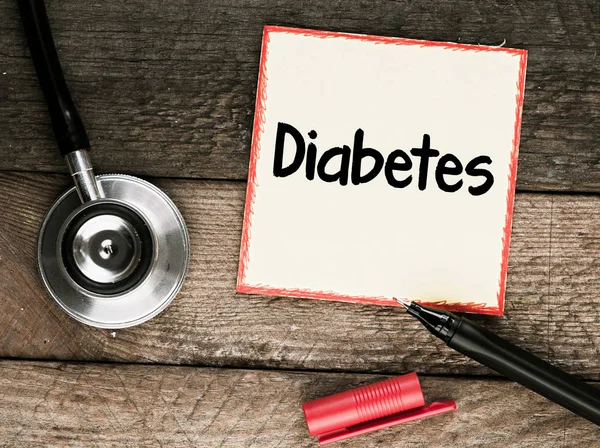 Pegatina con inscripción Diabetes — Foto de Stock