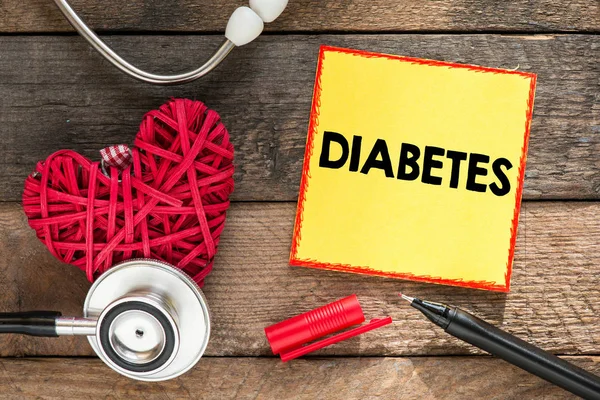 Papieren sticker met inscriptie diabetes — Stockfoto