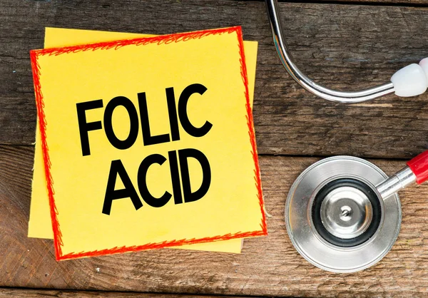 Sticker with inscription folic acid — Stock Photo, Image