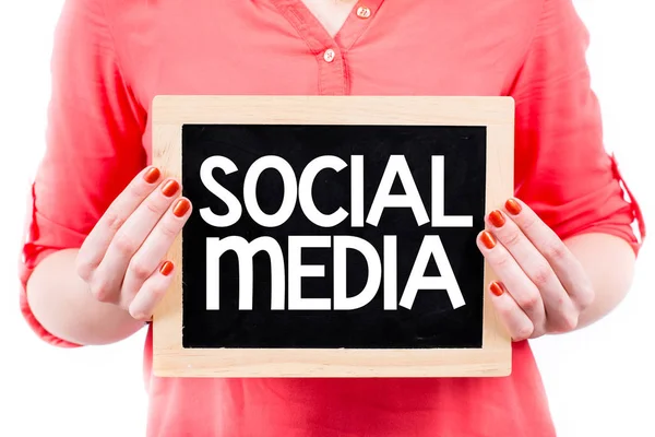 Banner con testo social media — Foto Stock