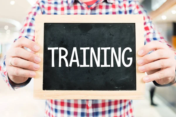 Tekst Training op blackboard. — Stockfoto