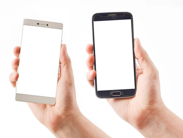 Hands holding smart phones. — Stock Photo, Image