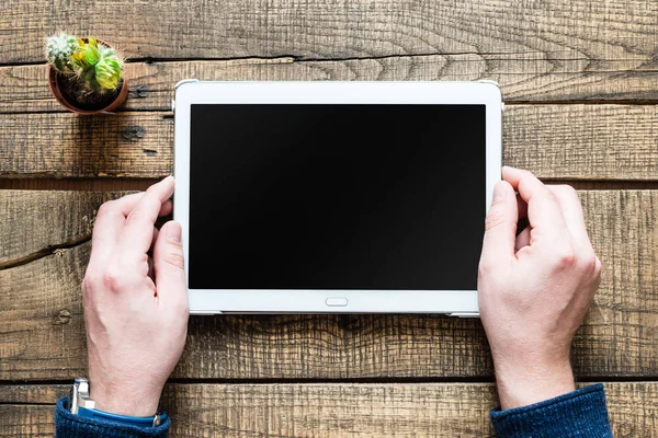 Tablet pc with empty black screen — Stock Photo, Image