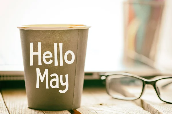Coffee cup with text — Stock Photo, Image