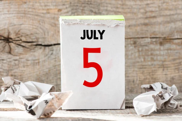 5 de julho calendário — Fotografia de Stock