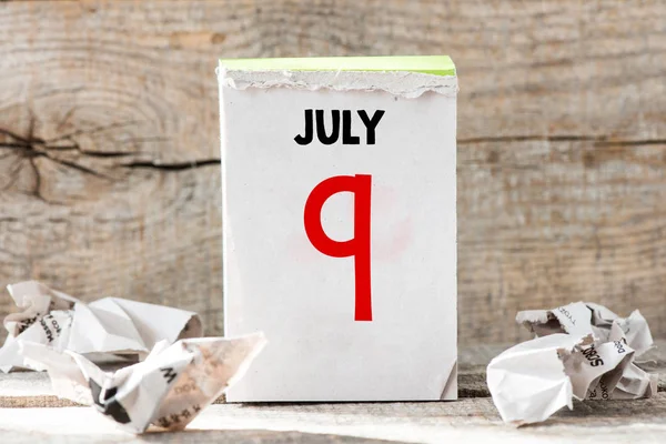 9 luglio calendario — Foto Stock