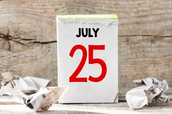 25 of July calendar