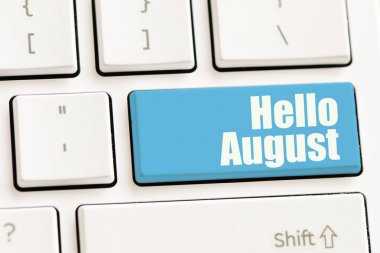 bilgisayar klavye ile mavi düğme 