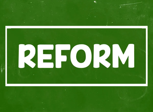 Білий слово реформи — стокове фото