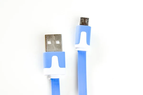 Modrý USB kabel — Stock fotografie
