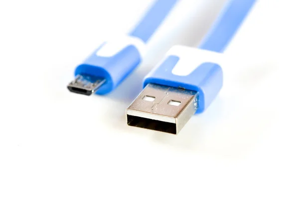 Modrý USB kabel — Stock fotografie