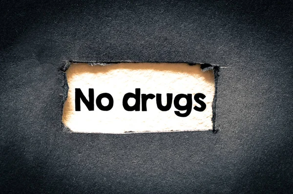 Inga Droger Tecken Svart Bakgrund — Stockfoto