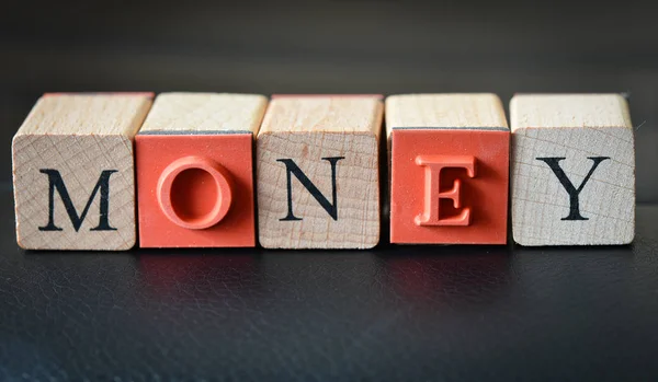 Wooden cubes with letters — Stock Photo, Image