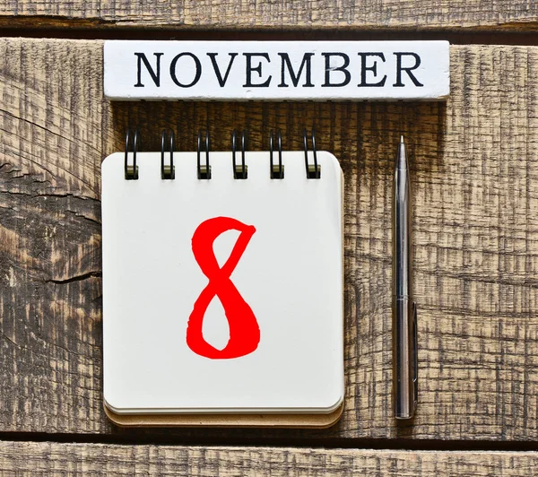 Ημερολόγιο Νοεμβρίου και στυλό — Φωτογραφία Αρχείου