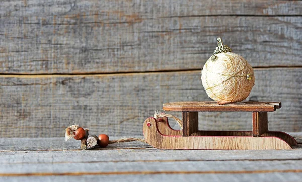 Décoration de Noël sur fond en bois — Photo