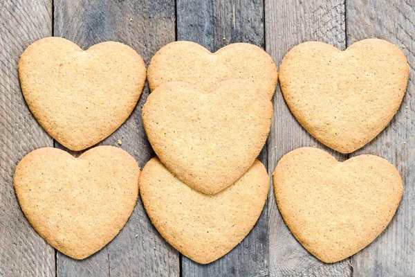 Hartvormige Koekjes Geïsoleerd Achtergrond — Stockfoto