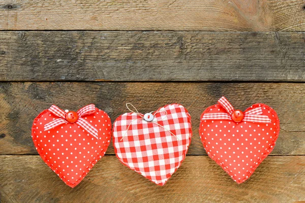 Red Hearts Wooden Background Royalty Free Stock Images