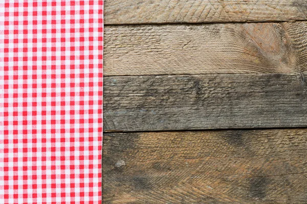 Rustic Wooden Background Red Table Cloth — Stock Photo, Image