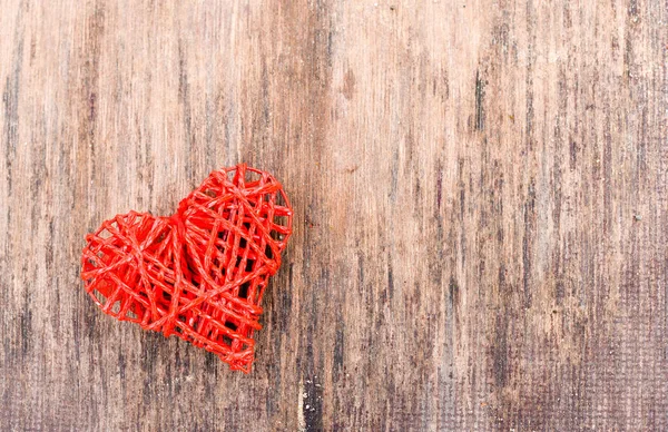 Herz Auf Einem Hölzernen Hintergrund Hintergrund Stil Des Valentinstages Herz — Stockfoto