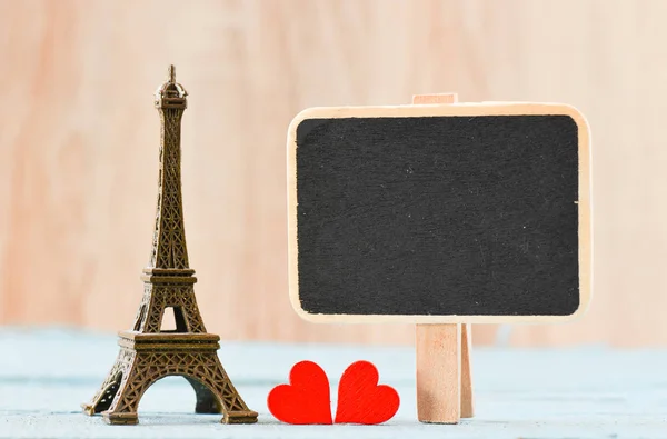 Eiffel Tower Red Hearts Valentine Day Concept — Stock Photo, Image