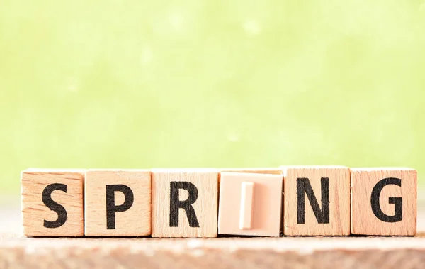 Theme Drewniane Typografia Wiosna — Zdjęcie stockowe
