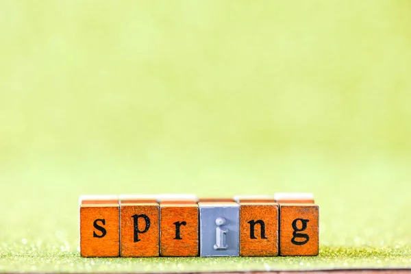 Spring Wooden Letterpress Theme — Stock Photo, Image