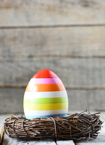 Vista Cerca Del Colorido Huevo Pascua Nido — Foto de Stock