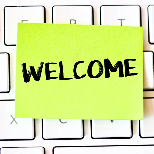 Welcome Papar Keyboard Close View — Stock Photo, Image