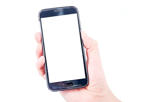 Hand Holding Smartphone Blank Screen — Stock Photo, Image