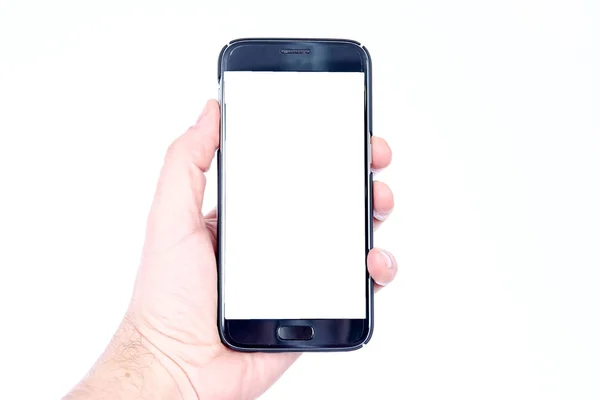 Hand Holding Smartphone Blank Screen — Stock Photo, Image