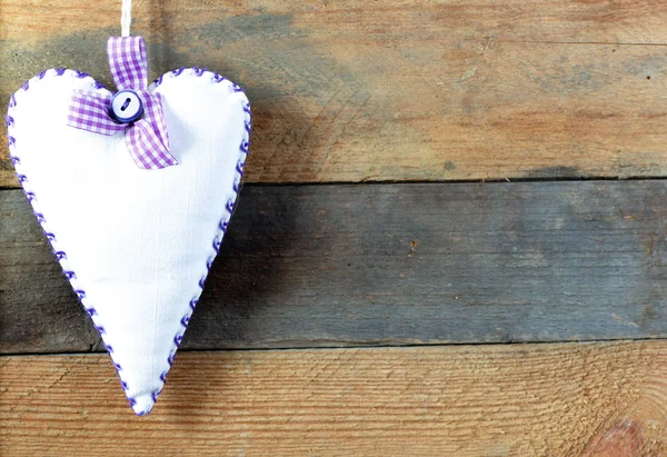 Corazón Sobre Fondo Madera Fondo Estilo Del Día San Valentín —  Fotos de Stock