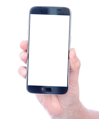 Boş beyaz ekranlı akıllı telefon.