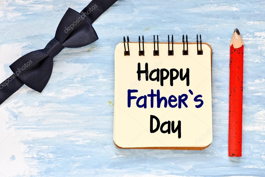 Happy fathers day greeting card on blue background