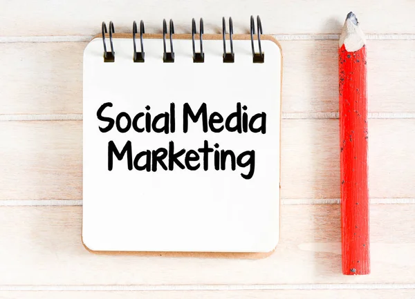 Inscrição Marketing Mídia Social Lápis — Fotografia de Stock
