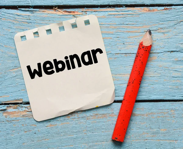 Webinar Word Sticky Note Table — Stock Photo, Image