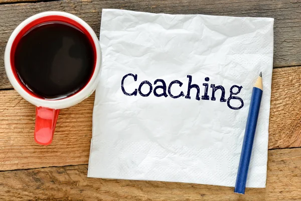 Coaching Business Concept Wooden Background — Stock Photo, Image