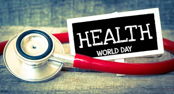 World Health Day Concept Wooden Background — Stock Photo, Image