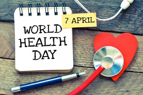 World Health Day Concept Wooden Background — Stock Photo, Image