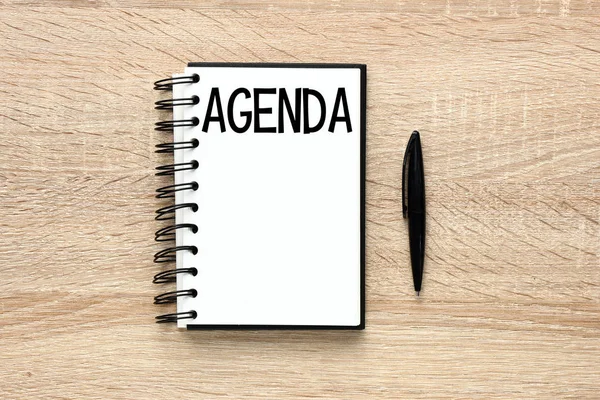 Word Agenda Ring Gebonden Notebook — Stockfoto