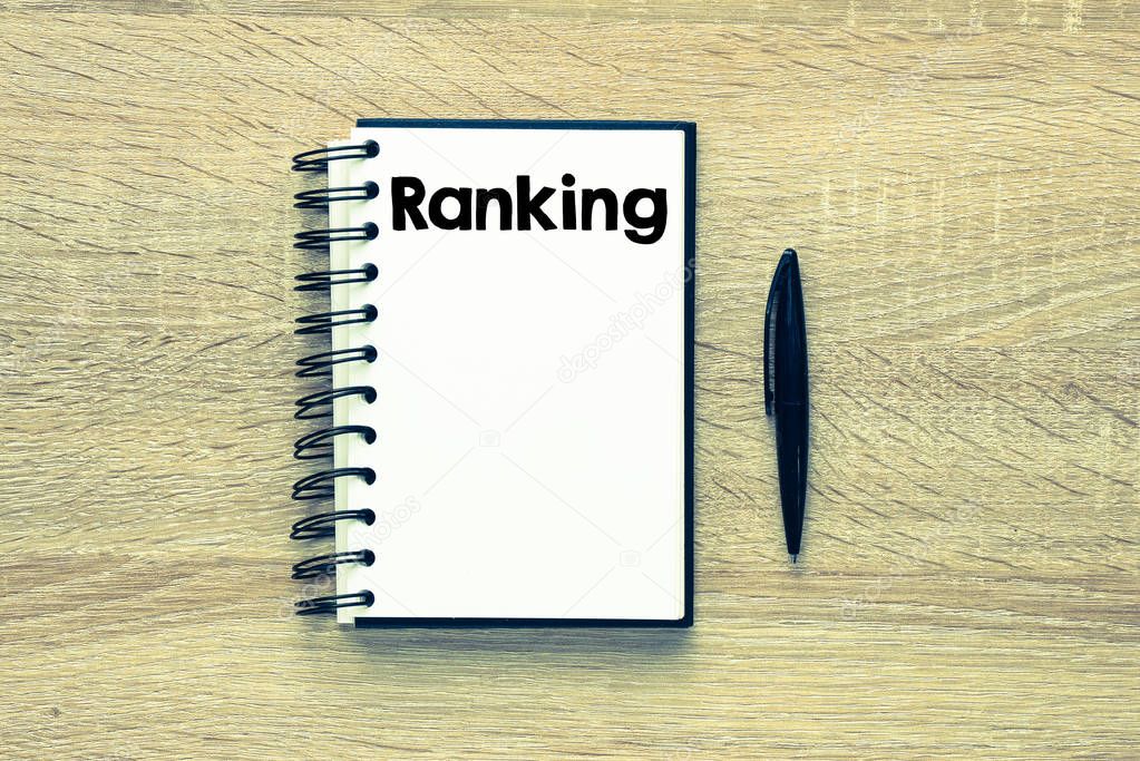 Text Ranking on notepad and pen 