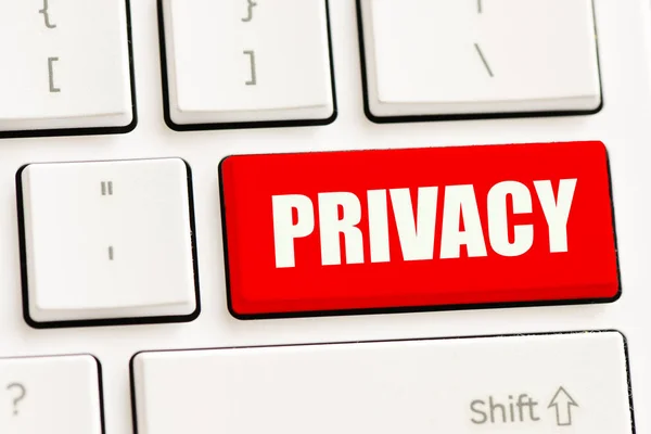 Privacy Tasto Blu Sulla Tastiera Del Computer — Foto Stock