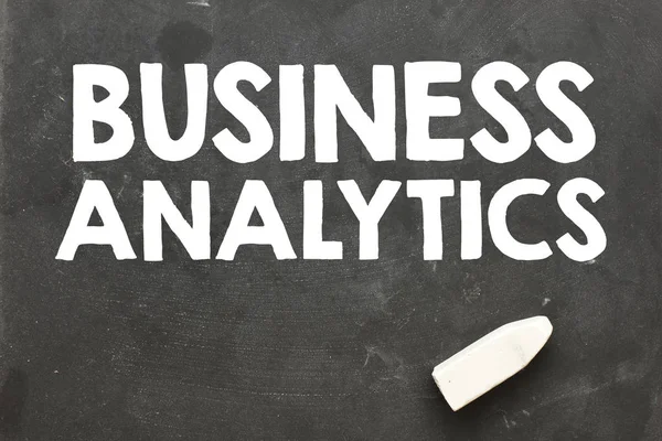 Closeup Blackboard Piece Chalk Text Business Analytics — Stock Photo, Image