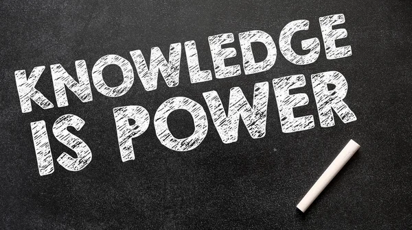 Knowledge Power Inscription Dark Chalkboard — Stock Photo, Image