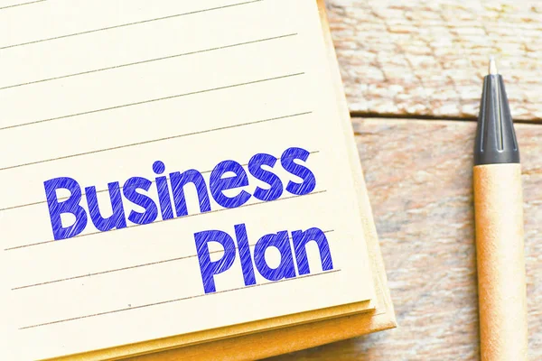 Business Plan Concept Texte Fond Bois — Photo