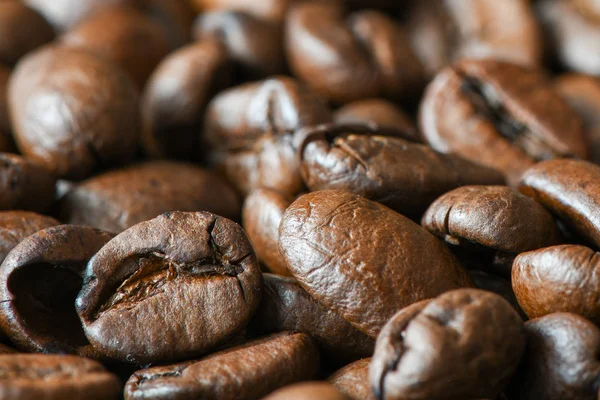 Nahaufnahme Von Köstlichen Frisch Strukturierten Kaffeekörnern — Stockfoto